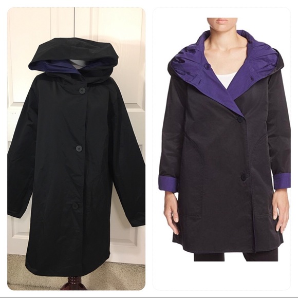 eileen fisher raincoat hooded